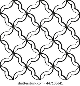 Floral line seamless pattern. Geometric classical antique ornament. Ornamental stylish background. Abstract stripe tile texture