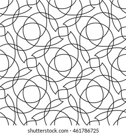 Floral line seamless pattern. Geometric classical antique ornament. Ornamental stylish background. Abstract stripe tile texture