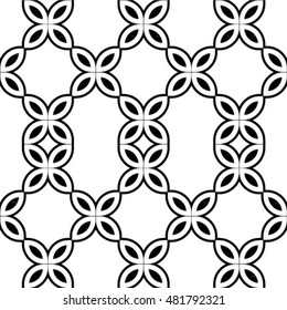 Floral line seamless pattern. Geometric classical antique ornament. Ornamental stylish background. Abstract stripe tile texture