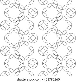 Floral line seamless pattern. Geometric classical antique ornament. Ornamental stylish background. Abstract stripe tile texture