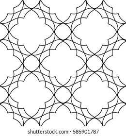 Floral line seamless pattern. Geometric classical antique ornament. 
Ornamental stylish background. Abstract stripe tile texture.
