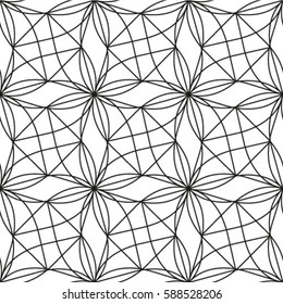 Floral line seamless pattern. Geometric classical antique ornament. 
Ornamental stylish background. Abstract stripe tile texture.

