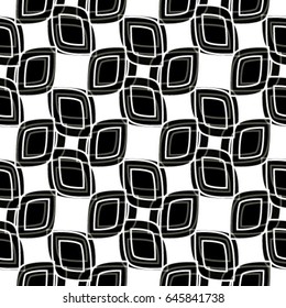 Floral line seamless pattern. Geometric ornament. 