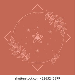 floral linear and circular frame