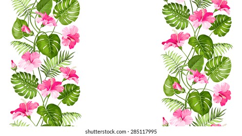 Floral linear tile design. Design for print. Elegant card pattern. Vector illustration.