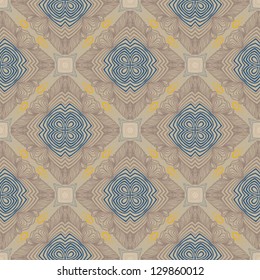 floral linear vector seamless pattern in art deco style, 1930s or 1920s wallpaper design in soft warm beige color. Concept image for spring fashion, textile design, modern heritage remake.