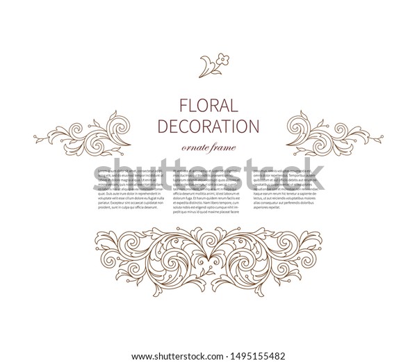 Floral lineart decoration, frame, vignettes.\
Arabic and Eastern motifs. Ornamental illustration, flower garland.\
Isolated line art coloring book ornaments. Arab ornament with\
leaves, curls for\
cards.