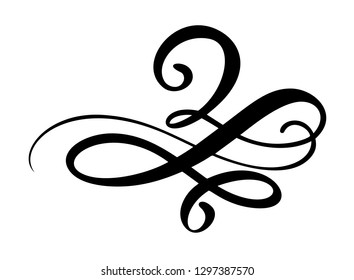 Floral lines filigree design elements. Vector vintage line elegant dividers and separators, swirls and corners decorative ornaments. Flourish curl elements for invitation or menu page illustration