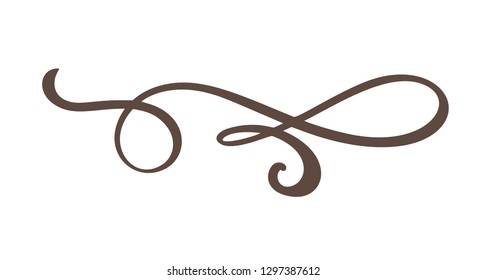 Floral lines filigree design elements. Vector vintage line elegant dividers and separators, swirls and corners decorative ornaments. Flourish curl elements for invitation or menu page illustration