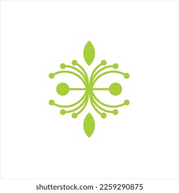 imagen de diseño de elementos abstractos con logotipo floral.