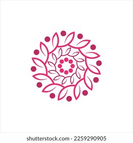 imagen de diseño de elementos abstractos con logotipo floral.