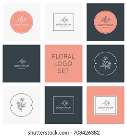 Floral Logo Collection. Logos, Badges, Emblems, Logotypes Design. 