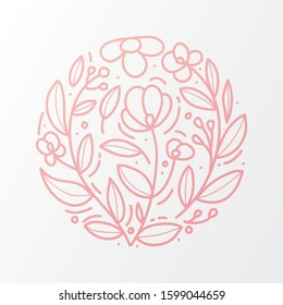 floral logo with a cool feminine style, this logo can also be used for one color and can be changed as you wish