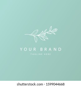 floral logo with a cool feminine style, this logo can also be used for one color and can be changed as you wish