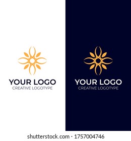 Floral logo design beauty and medical logotype vector template 