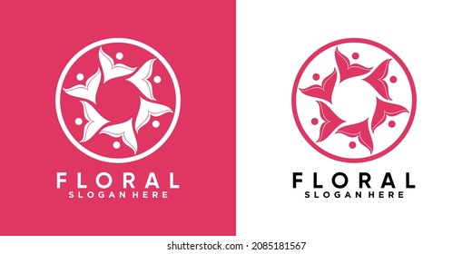 floral logo design with creativ concept