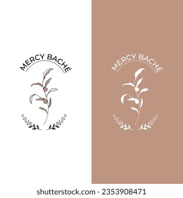 Diseño de logotipo floral con flor 
para chicas productos cosméticos, té de belleza, aceite, hierba, plantilla de vector spa