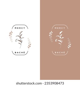 Diseño de logotipo floral con flor 
para chicas productos cosméticos, té de belleza, aceite, hierba, plantilla de vector spa