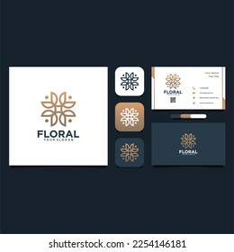 floral logo design with flowers and beauty