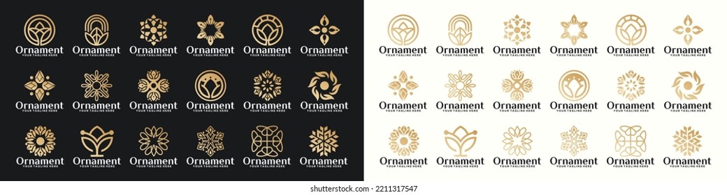 floral logo design line art collection. Can be used for beauty salons, decorations, boutiques, spas, yoga, cosmetics and skin care products.