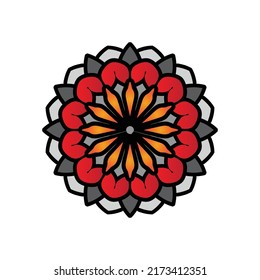 Floral Logo Design, Mandala Art Vector, For Company Brand, Banner Sticker, Or Product