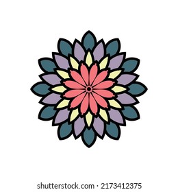 Floral Logo Design, Mandala Art Vector, For Company Brand, Banner Sticker, Or Product