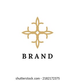 Floral Logo Design With Ornament Style And Luxury Concept ,Vector Template