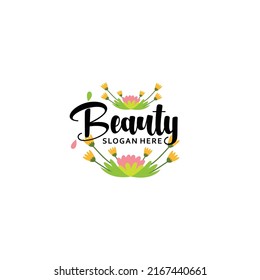 Vector de plantilla de diseño de logotipo floral