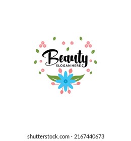 Floral logo design template vector