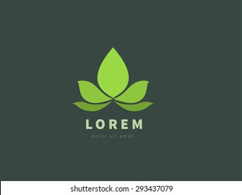 Floral logo design. Trendy business concept logotype. Creative ecological vector icon.