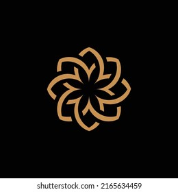 Floral logo. Flower icon. Floral emblem. Cosmetics, Spa, Beauty salon, Decoration, Boutique logo. Luxury, Business, Royal Jewelry, Hotel Logo. Interior Icon. Resort and Restaurant Logo.