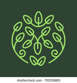 Floral logo. Flower icon. Floral emblem. Cosmetics, Spa, Beauty salon, Decoration, Boutique logo. Luxury, Business, Royal Jewelry, Hotel Logo. Interior Icon. Resort and Restaurant Logo.