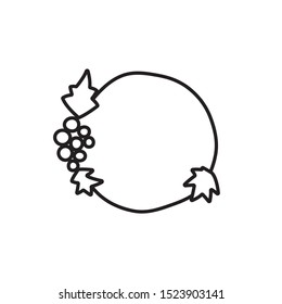 floral logo fruit and flower frame line art
