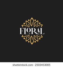 Floral logo icon flat vector design