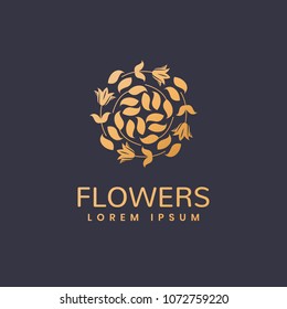  Logo floral. Icono de Leafs. emblema floral. Cosméticos, Spa, Salón de belleza, Decoración, Logo Boutique. Luxury, Business, Royal Jewelry, Logo del hotel. Icono del interior. Logo del Resort and Restaurant.