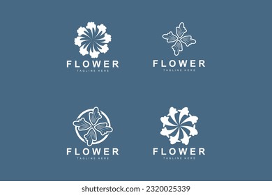 Floral Logo, Leaves And Flowers Botanical Garden Vector, Floral Design Of Life
