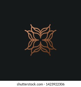 Floral Logo Lineart With Elegant Color Scheme