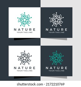 Floral logo in luxury line style.