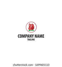 Logo floral con elementos de diseño rosa. Se puede utilizar para iconos.