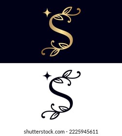 floral logo S brand design
