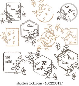 Floral logo set template for wedding business