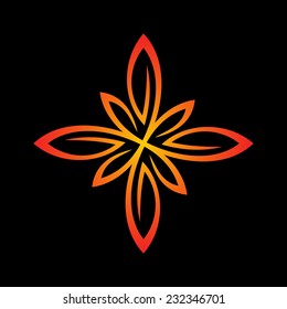 Floral logo template. Clean lines stylized sign.