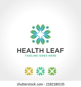 Floral logo template. Color leaves ornament concept inspiration