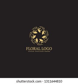 floral logo template, vector logo for business corporate, flower icon, nature, luxury, element, illustration.