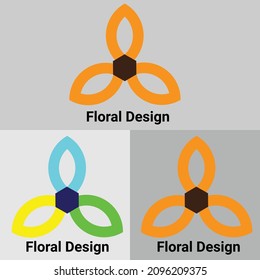 floral logo type design template for brand new business