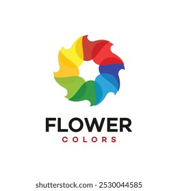 floral logo vector emblem. colorful flower symbol.