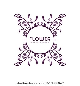 floral logo in vector illustration