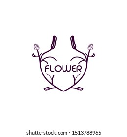 floral logo in vector illustration