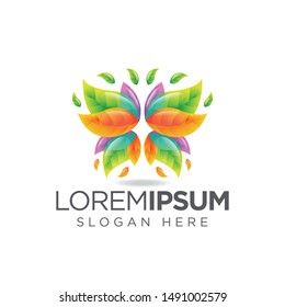 floral logo vector illustration leaf
