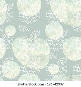Floral lotus flower seamless pattern
